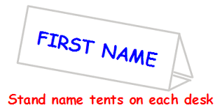 Name Tent for First Week of School 